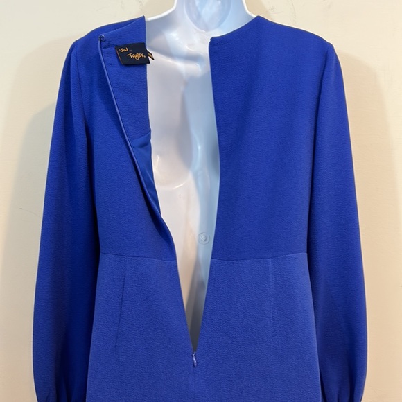 Just Taylor V-Neck Long Gathered Sleeve Dress  Size 4 - Picture 8 of 9